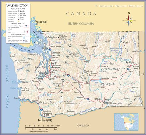 Washington State Map .